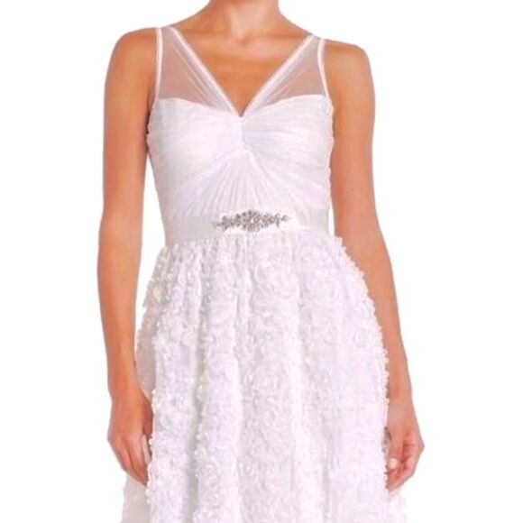 ADRIANNA PAPELL TULLE CHIFFON PETAL GOWN 6 NWT - Picture 5 of 16